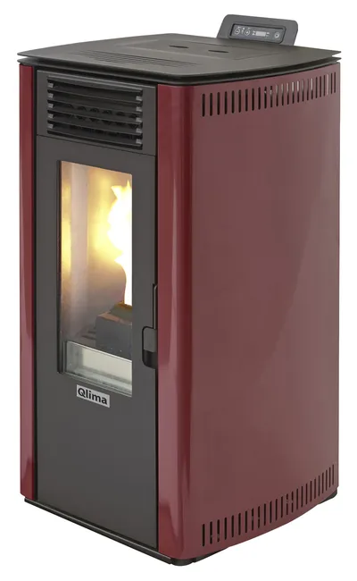 Estufa de Pellet QLIMA ECODESIGN Fiorina S-Line 7.8 kW Roja