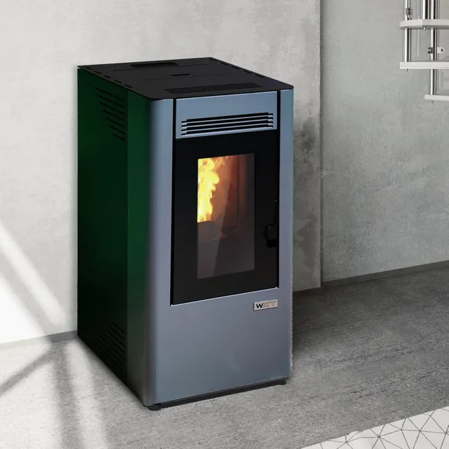 Estufa de pellets ALHAMBRA de 9,7 kW en color gris - Imagen 3