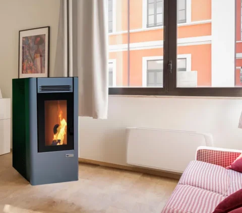 Estufa de pellets ALHAMBRA de 9,7 kW en color gris