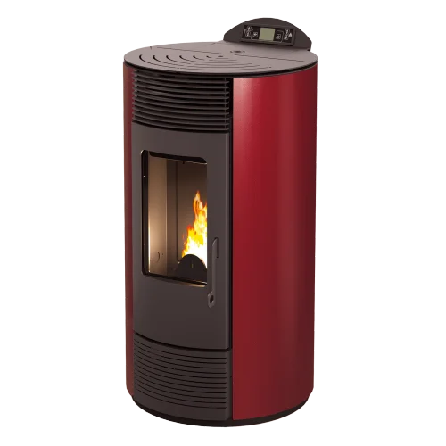 Estufa de pellets MODERNA SMART 8,7 kW redonda burdeos - Imagen 2